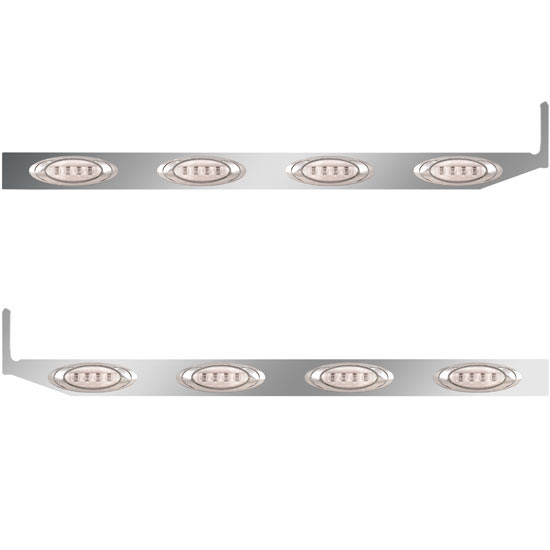 2.5 × 44 in. Sleeper Panel with 4 P1 Amber/Clear LED Lights for Peterbilt 567, 579 – Pair – part number 01-101200029