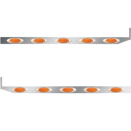 4 × 58 in. Sleeper Panel with 5 P1 Amber/Amber LED Lights for Peterbilt 567, 579 – Pair – part number 01-101200032