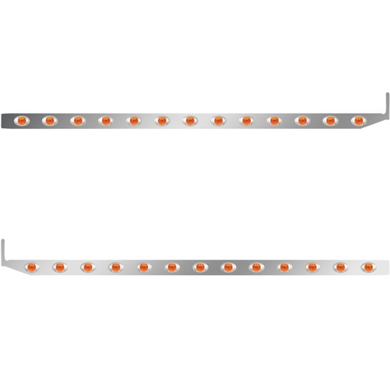 2.5 × 72 in. Sleeper Panel with 13 P3 Amber/Amber LED Lights for Peterbilt 567, 579 – Pair – part number 01-101200043