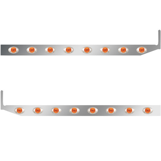 2.5 × 44 in. Sleeper Panel with 8 P3 Amber/Amber LED Lights for Peterbilt 567, 579 – Pair – part number 01-101200045