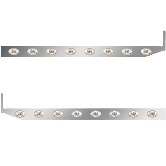 2.5 × 44 in. Sleeper Panel with 8 P3 Amber/Clear LED Lights for Peterbilt 567, 579 – Pair – part number 01-101200046