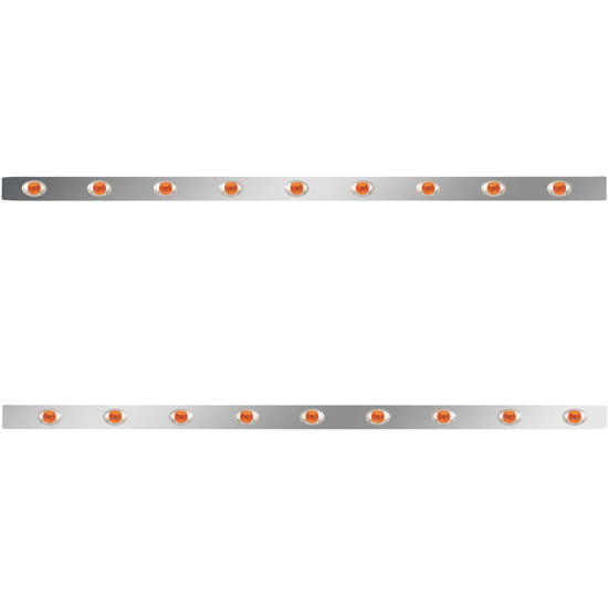 2.5 × 72 in. Sleeper Panel with 9 P1 Amber/Amber LED Lights for Peterbilt 567, 579 – Pair – part number 01-101200049