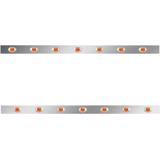 2.5 × 58 in. Sleeper Panel with 7 P3 Amber/Amber LED Lights for Peterbilt 567, 579 – Pair – part number 01-101200055