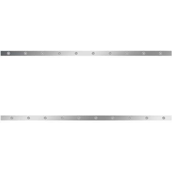 2.5 × 80 in. Stainless Steel Sleeper Panel with 10 × ¾ in. Amber/Clear LED Lights for Peterbilt 567, 579 – Pair – part number 01-101200080