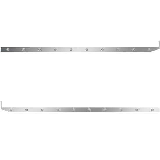 4 × 80 in. Stainless Steel Sleeper Panel with 10 × ¾ in. Amber/Clear Lights for Peterbilt 567, 579 – Pair – part number 01-101200088
