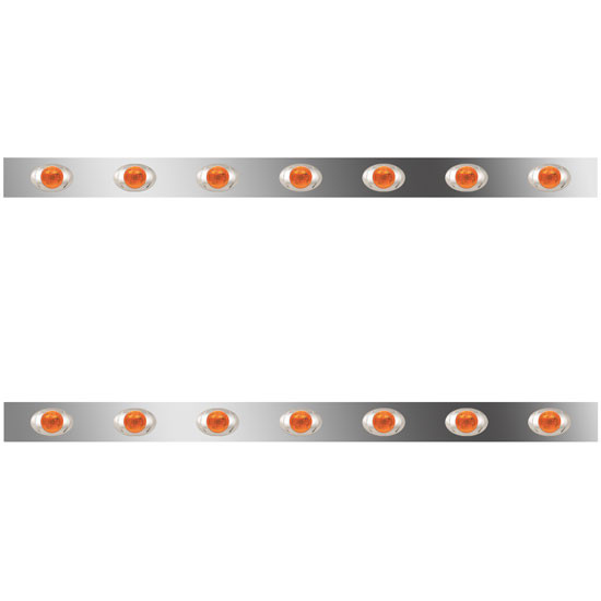 3 in. Sleeper Panels with 14 P3 Amber/Amber LED Lights for Peterbilt with 63/72 in. Unibilt Sleeper No Extenders – part number 01-101200116
