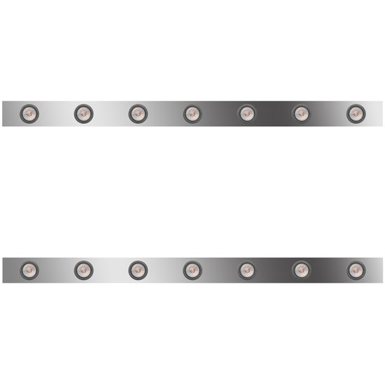 3 in. Sleeper Panels with 14 – 2 in. Amber/Clear LED Lights for Peterbilt with 63/72 in. Unibilt Sleeper No Extenders – part number 01-101200118