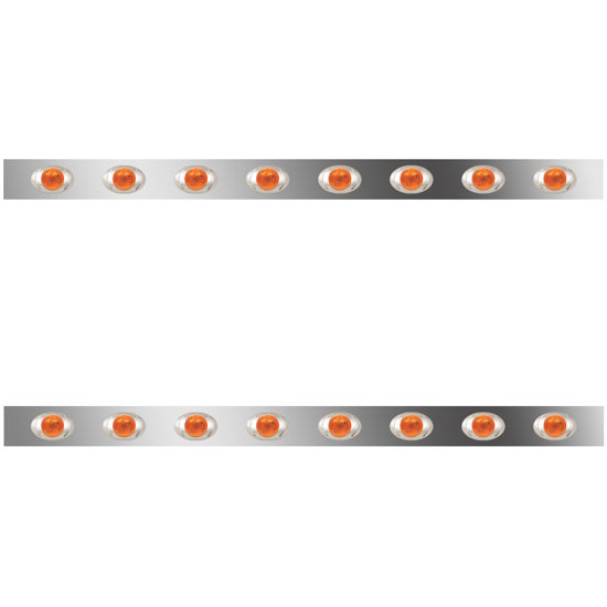 3 in. Sleeper Panels with 16 P3 Amber/Amber LED Lights for Peterbilt with 70/78 in. Unibilt Sleeper No Extenders – part number 01-101200120