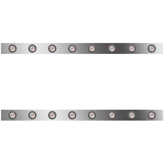 3 in. Sleeper Panels with 16 – 2 in. Amber/Clear LED Lights for Peterbilt with 70/78 in. Unibilt Sleeper No Extenders – part number 01-101200121