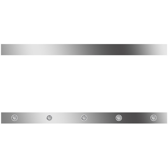 6.5 in. Stainless Steel Sleeper Panels with ¾ in. Amber/Clear Lights for Peterbilt 379 with 36/44 in. Sleeper – part number 01-101200200
