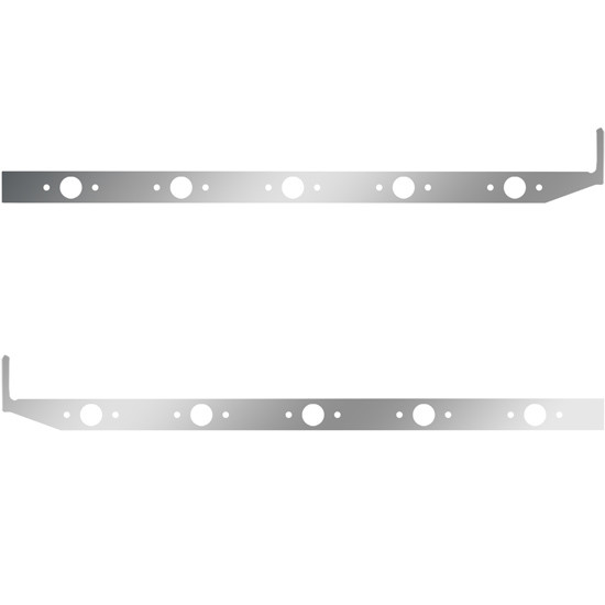 58 in. Stainless Sleeper Panel with Extension with 10 P1 Light Holes for Peterbilt 567, 579 – part number 01-101200305