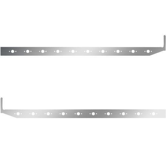 58 in. Stainless Sleeper Panel with Extension with 20 P3 Light Holes for Peterbilt 567, 579 – part number 01-101200321