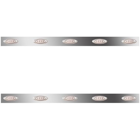 3 in. Sleeper Panels with 10 P1 Amber/Clear LED Lights for Peterbilt with 63/72 in. Unibilt Sleepers No Extenders – part number 01-1012022L002
