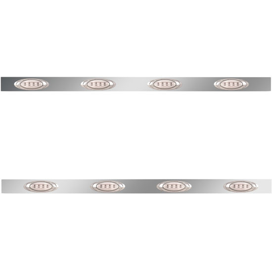 2.5 × 58 in. Sleeper Panel with 4 P1 Amber/Clear LED Lights for Peterbilt 567, 579 – Pair – part number 01-1012051L001