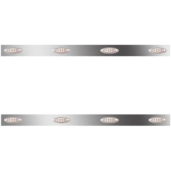 3 in. Sleeper Panels with 8 P1 Amber/Clear LED Lights for Peterbilt with 48/58 in. Unibilt Sleepers No Extenders – part number 01-1012054L001