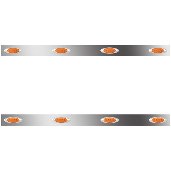 3 in. Sleeper Panels with 8 P1 Amber/Amber LED Lights for Peterbilt with 70/78 in. Unibilt Sleepers No Extenders – part number 01-101232224