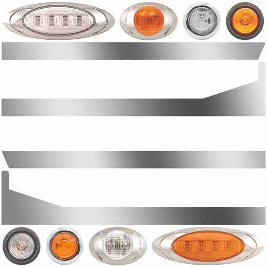 3 in. Stainless Cab-Sleeper Panels with Amber Lights for Peterbilt 389, 131 in. BBC 2018 – part number PPR_202810