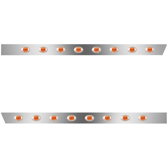 3 in. Stainless Extended Cab Panels with Light Options for Peterbilt 389, 131 in. BBC – part number PPR_203498